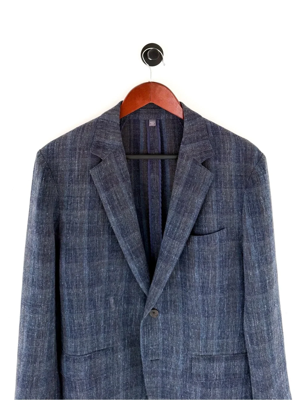 NEW Bonobos Men's Blue Plaid Italian Wool Blazer Lightweight Hopsack 40S Slim